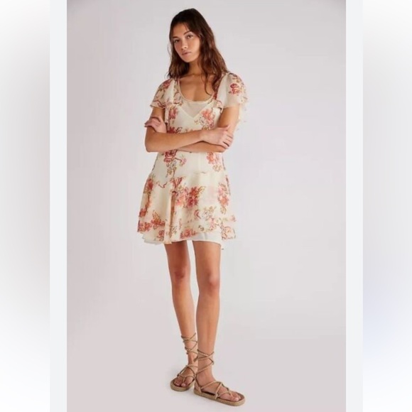 Free People Love To Love Mini Dress Floral Print NWT XS - Picture 3 of 5